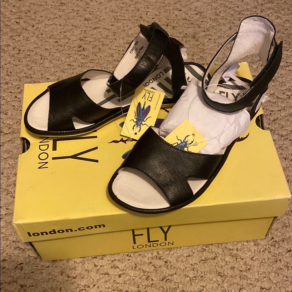 Fly London Black Sandals Stylish Comfort